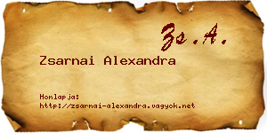 Zsarnai Alexandra névjegykártya